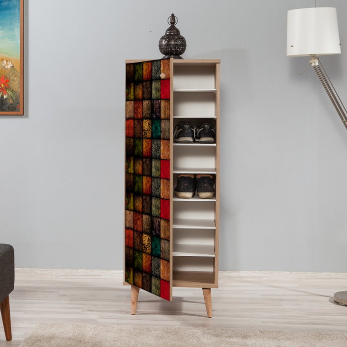 Hanah Home Zapatero 723 Roble Sonoma - Organizador de Calzado 135x50x38 cm, Tablero Partículas Melaminado, Amplio Almacenamiento, Estilo Moderno